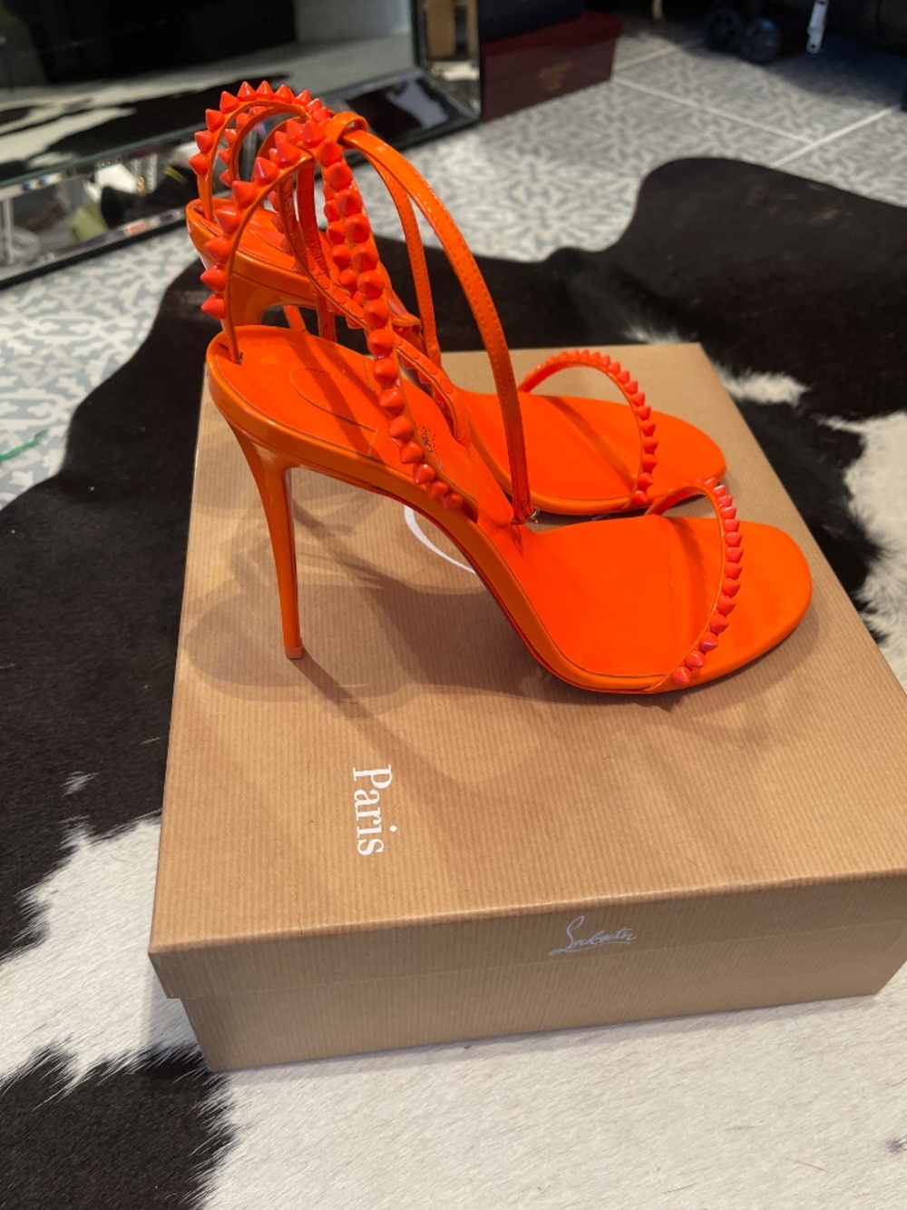 Orange So Me Louboutin heeled sandals - Picture 3 of 6